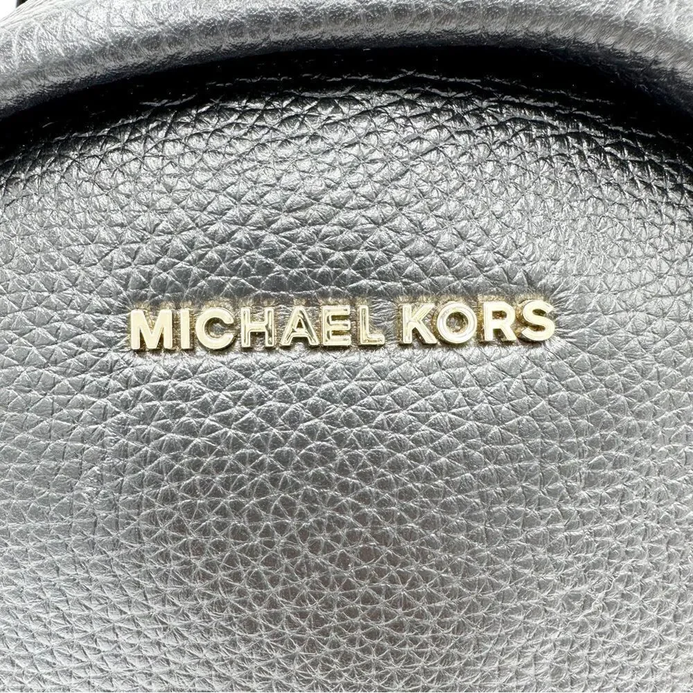 Michael‎ Kors Erin Medium Leather Backpack Black Pebbled Leather